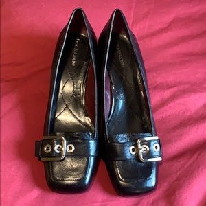 9.5M dress black buckle flats